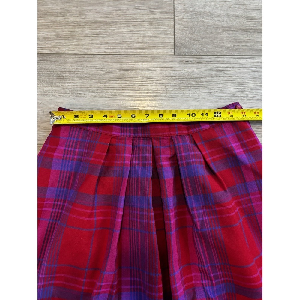 Pendleton Plaid Pleated Midi Skirt Virgin Wool Vintage USA Made Size 12 Tall - Picture 3 of 10